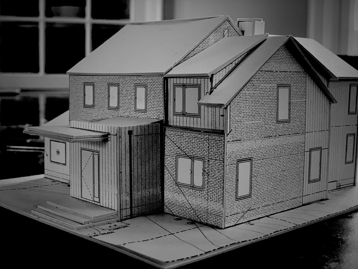 Black and white residential model study